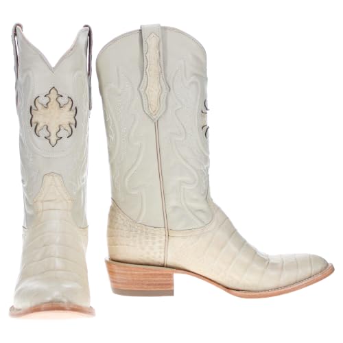 Image of Vaccari Men's Travis Genuine American Alligator Belly Leather Western Cowboy Boots