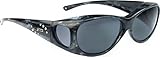Fitovers Eyewear - Lotus Collection Designed to Fit Over Medium Oval Frames Not Exceeding 141mm X 40mm - Smoke Marble/polarized Grey