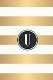 U: Black Monogram Initial \'U\' Notebook: Unlined Notebook - Blank Journal, Diary (6 x 9 inches) - 100 pages, Glossy Soft Cover