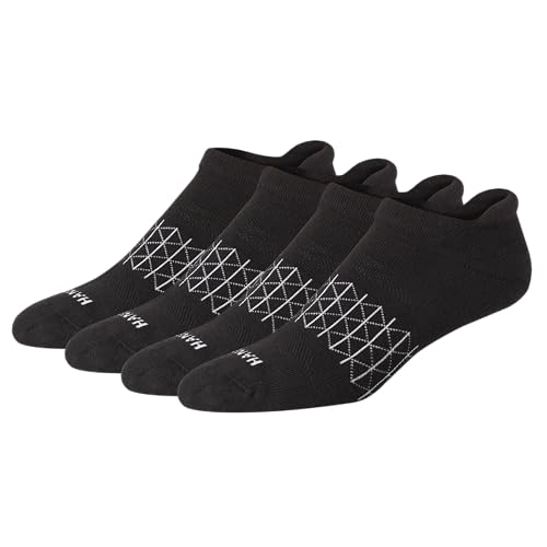 Image of Hanes Men's Socks, Absolute Comfort Cushioned Moisture-wicking Seamless Toe, 4 Pack, Ankle, Crew and Heel Shield Socks