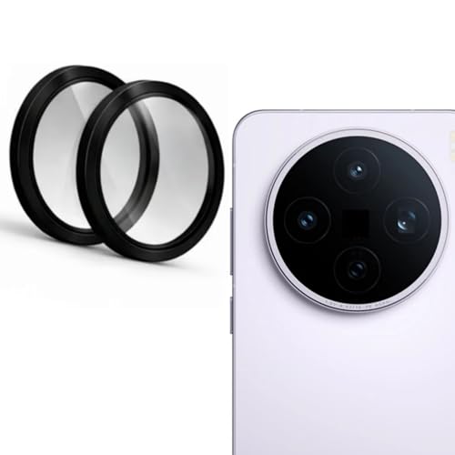 Image of ayra compatible with (Pack of 1) Back Camera Lens Protector metal ring lens tempered glass Compatible With Vivo X200T - (Black)