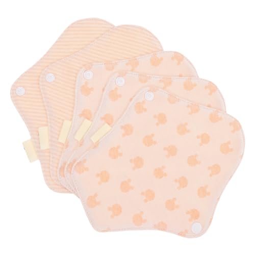HAWILLOSCH Reusable Sanitary Napkins 5 Pack Organic Cotton Pads Menstrual Pads for Women Washable Breathable for Travel Random Style