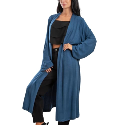 Toocool VB-2916 Cappotto cardigan lungo da donna Cappotto tricot, Petrolio, Taglia unica