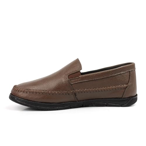 Mocassim Masculino Couro Sapatilha Slip On Leve Confortavel Oxy Sport (Marrom, BR, Adulto, Numérico,