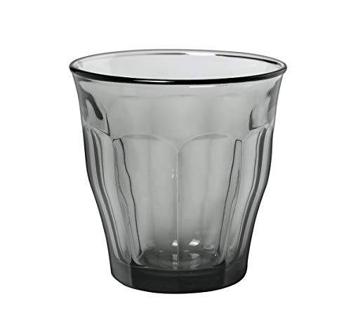 Duralex Set 4 Vasos Vidrio Templado 25cl Apilables, Pack Vasos Cocina Resistentes para Agua Zumo Refresco, Uso Diario, Colores Surtidos Colección Picardie