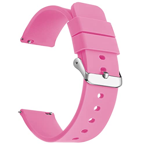 ✅ 10 Best Strap for Pink Watch Dial 10 SBR-Trade Silicone Watch Bands , Quick Release Premium Soft Rubber Replacement Straps for Men and Women (22mm, Pink)