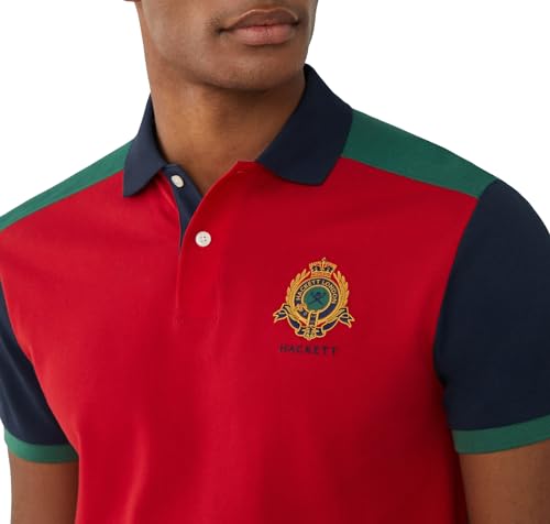 Hackett London Para Hombre. HM563263 Polo Heritage Multi Rojo (Xl), Casual, AlgodóN, Manga Corta - 3