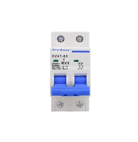 Disyuntor pequeño 2P DZ47-63 de 20A para evitar cortes por sobrecarga eléctrica