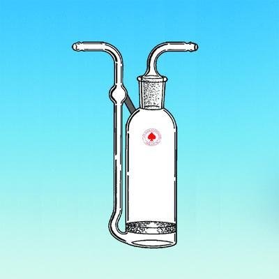 7166-14 Washing Bottle, 250 mL Capacity, Porosity B, 29/42 Joint, 1 mL