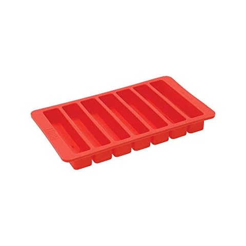 Built Water Bottle Ice Cube Tray, BPA Free Easy Release Flexible Silicone, Red, 19.5 x 11.5cm Cover