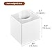 Y-in Hand Tissue Box Cover, Square Facial Tissue Holder Storage for Bathroom Vanity, Countertops, Dressers, Night Stand, Parlors and Offices - White