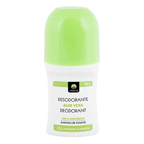 Lanzaloe Aloe Vera Deodorant Stick That Works. 100% Organic Antiperspirant Roll On No Paraben, Aluminium Free Deo - For Women, Men, Kids - No Perfume 75 ml Cover