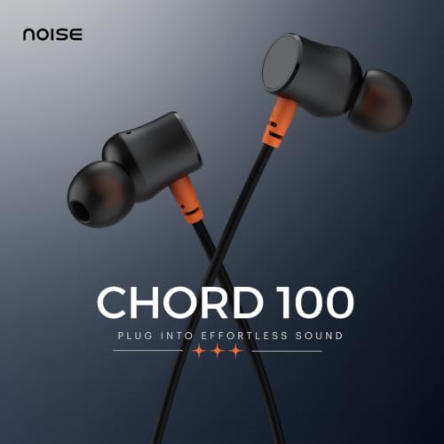 Image of Noise Chord 100 Type-C Wired Earphones | 10mm Driver | Deep Bass | in-Line Mic with Voice Assistant | Multifunctional Controls - Jet Black
