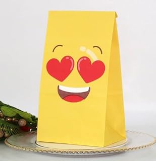 24 bolsas de regalo coloridas con 24 pegatinas, resistentes al aceite, resistentes al aceite, bolsas de papel de embalaje para alimentos, color amarillo