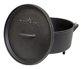 Camp Chef 12" Cast Iron Deep Dutch Oven, True Seasoned Finish Cast Iron, Volume 8 qt