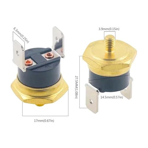 Termostato bimetálico M4 KSD301 con rosca de cobre pura de alta resistencia 10A 4