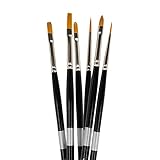 Trekell Golden Taklon Acrylic Paint Brush Set - Assorted Professional Paint Brushes for Oil Paint, W