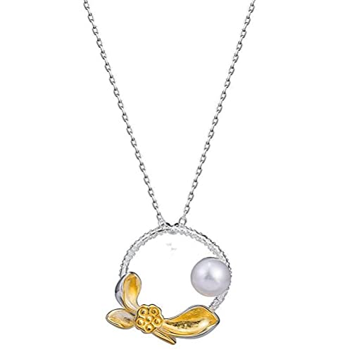 Collier en argent S925 pour femme au fini artisanal et perles ethniques