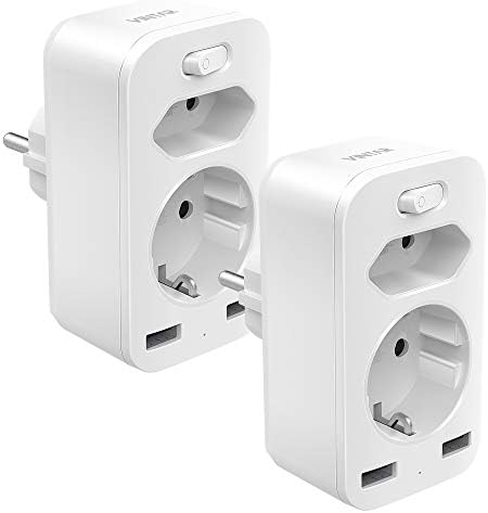VINTAR 2PC Adapter Australien, 5 in1 Steckeradapter, it 3 USB-Anschlüssen und 1 USB-C-Anschluss