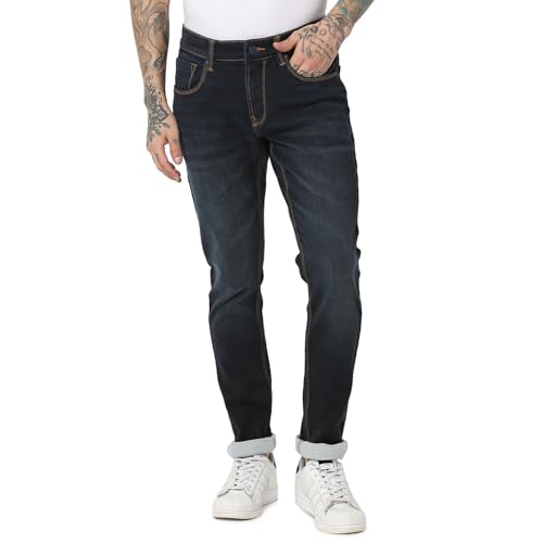Image of Spykar Men's Slim Fit Low Rise Casual Jeans