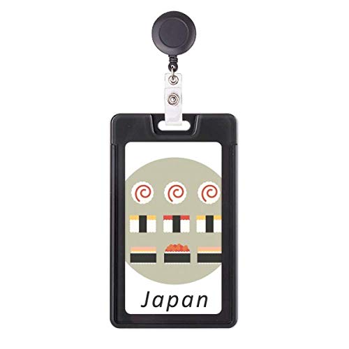 Porte-badge rétractable anti-perte avec motifs sushi japonais