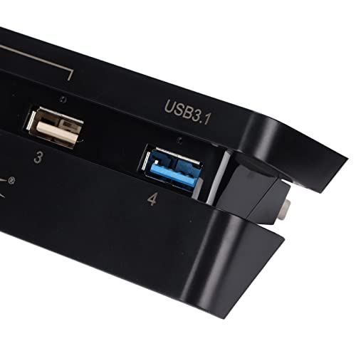 Annadue Lüfter und USB Hub Kombinationskit für PS4 Slim Konsolensystem,4-Port USB 3.0 Adapter Splitter,automatischer Temperatursensor Gesteuerter Kühler,für Playstation 4 Slim