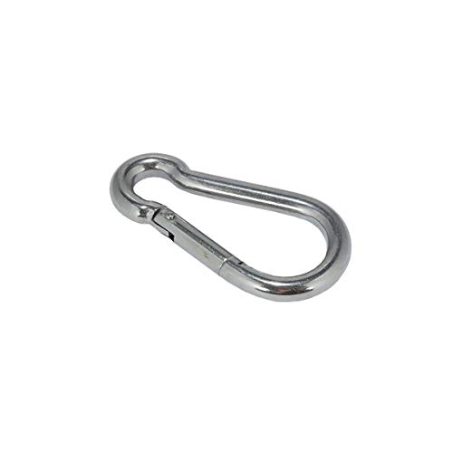 2 Stück Karabinerhaken 100 Mm Mit Geferderten Verschluss Edelstahl V4A AISI 316 Rostfrei Salzwasserbeständig Karabiner Haken Von Sotech