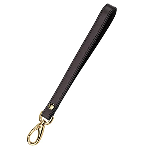 Allzedream Wristlet Strap Genuine Leather Replacement Clutch Purse Key Wrist Lanyard (Dark Coffee)