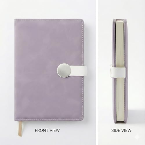 Image of A5 Journal Notebook Diary for Girls Women | Office Journal Diary Notebook with Magnetic Flip Lock (200 Ruled Pages, 6 x 8.5 Inches, 80 GSM) (Light Purple)