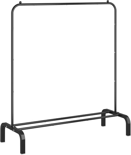 Consejos para Comprar Closets monterrey economicos los mejores 5. 50 Perchero de Metal para Ropa, 150*110*40 cm, Organizador Estante de Ropa con estante inferior, Closet Organizador de Ropa Armario Minimalista para Colgar Sombreros, Zapatos, Cajas...