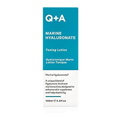 Q+A Marine Hyaluronate Toning Lotion, a Face Toner with Hyaluronic Acid and Marine Actives for Skin Suppleness, 100ml