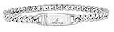 Nautica Curb Link Chain Stainless Steel Bracelet for Men 5 mm Wide ID Bar Clasp Sailboat Logo 9 Inches Long