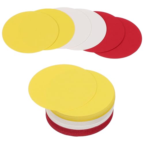 Carton circulaire 3 pouces PATIKIL blanc jaune rouge pour dessous de verre et DIY 60 pcs