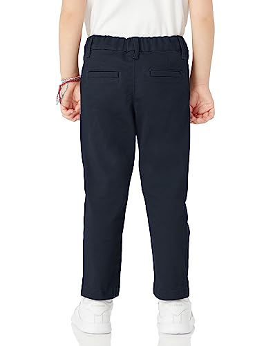 Image of Amazon Essentials Girls and Toddlers' School Uniform Straight Leg Adjustable Waist Flat-Front Chino Pants, Pack of 3