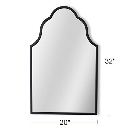 Chende Arch Wall Mirror, 32" H X 20" W Black Bathroom Mirror With Wooden Frame, Large Modern Decorative Mirror For Foyer, Living Room, Bedroom #TOP5