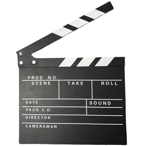 AMOYER Tablero De Claqueta De Película, Tablilla De Madera para Directores, Tablero De Claqueta De Película, Accesorios De Escena De Corte De Teatro, Equipo De Filmación
