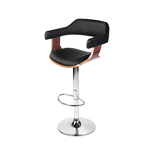Artiss Bar Stools Stool Adjustable Kitchen Swivel Counter Barstools Dining Chair Gas Lift Faux Leather Backrest in 62-82cm Seat Height Floor Set for Home Bar Dining Room Cafe Outdoor Indoor