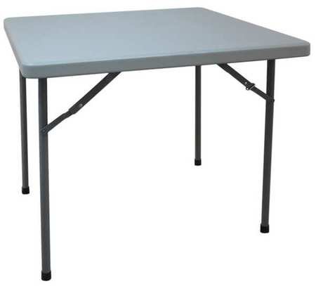 GRAINGER APPROVED Square Folding Table, 36" D x 36" W x 29-1/4"H Gray #1