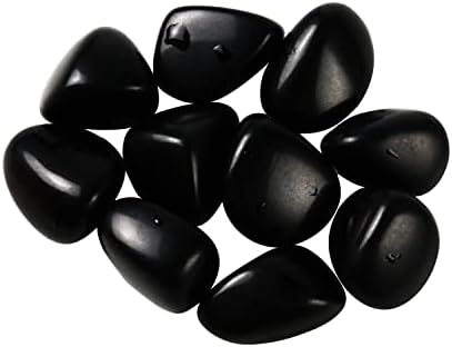 Nvzi Natural Black Obsidian Crystal Stone, Black Stones Bulk, Crystals and Healing Stones, Tumbled Polished Stones for Decoration, Wicca, Reiki, Chakra and Energy, Witchcraft Supplies(10 Pcs)