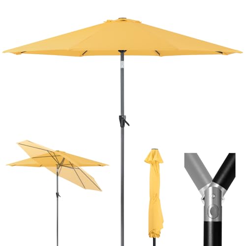 Image of Tempera Heavy Duty High Wind Beach Umbrella with Sand Anchor & Carry Bag | Patio Outdoor Umbrella with Aluminum Frame and Push Button Tilt, Ideal for Garden Lawn, UPF 60+