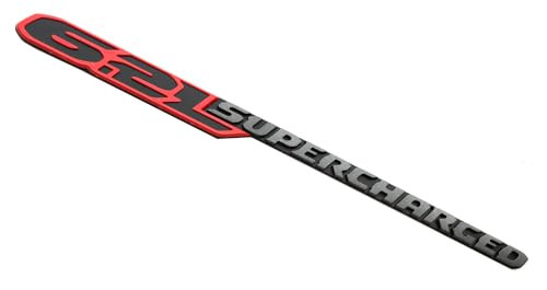Image of 1pc New 6.2L Supercharged Hood Emblem Nameplate 3D Badge Replacement for 2021-2024 TRX 6.2L 68444262AB (Black Red)