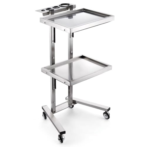 Carrito rodante de acero inoxidable de 3 niveles con ruedas, versátil para cocina, hogar, oficina y manualidades, solución de almacenamiento que ahorra espacio