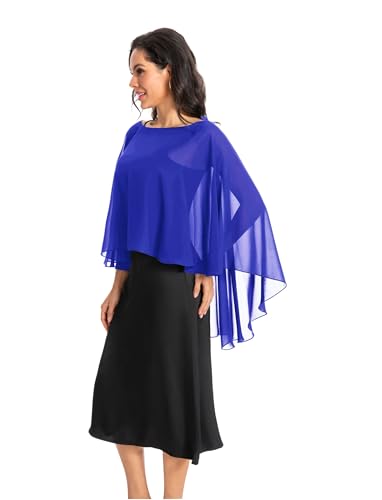 Image of Baoqiya Chiffon Capes Sheer Capelets Long Cape Poncho For Women Plus Size