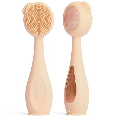 ROWALU JSKIN PRO| Spazzola Pulizia Viso Elettrica e Massaggiatore Facciale Lifting con Pietre Naturali | Vibrazione Sonica e Tecnologia Riscaldante | Rimuove Punti Neri e Acne, Tonifica e Illumina