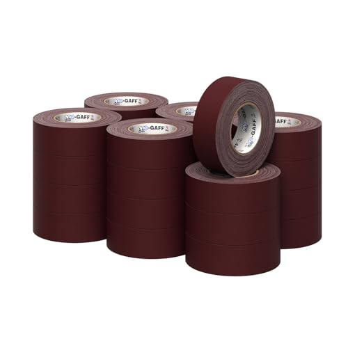 2" Pro Gaff Gaffers Tape 55 yards length burgundy matte. Premium Heavy-Duty Gaffers Tape trusted by professional Gaffers. Made in the USA. Holds Tight, Easy to remove. (Pack of 24)