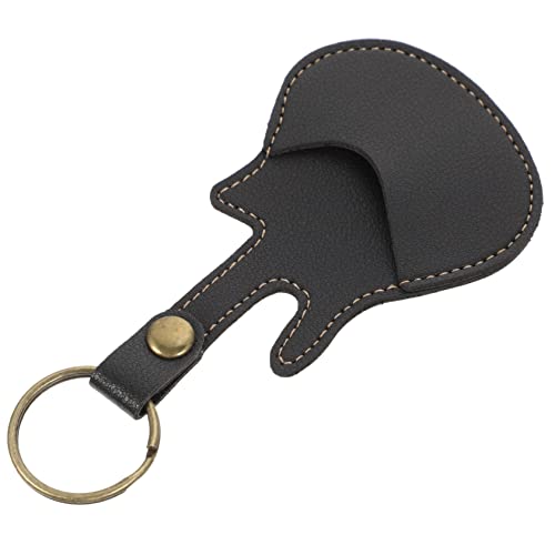 Yardwe PU Leather Guitar Picks Holder Portable Keychain Storage Case for Guitar Picks Durable Plectrum Bag Design for Guitarists the Go
