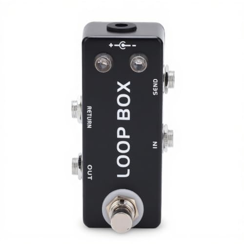 Guitar Loop Effect Pedal,True Bypass,Mini Size,Channel Selection,LED Indicator,Black,for Electric Bass