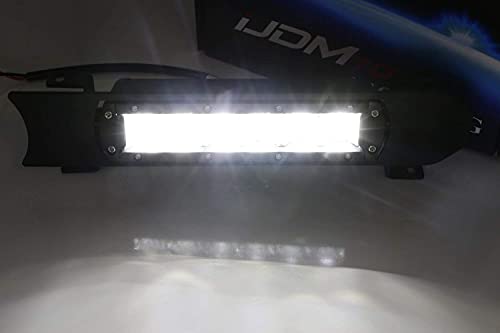 Ijdmtoy Front Grille Led Light Bar Kit Compatible With 2017-2019 Ford Pre-Lci F250 F350 Lariat King Ranch, Includes (2) 30W Cree Led Lightbars, Mounting Bezels/Brackets, On/Off Switch Relay Wirings #TOP3
