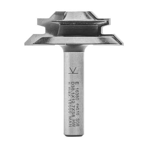 ENT 16380 Gehrungs-Verleimfräser HW, Schaft (S) 8 mm, Durchmesser (D) 38,1 mm, NL 12,7 mm, M 6 mm, SL 32 mm Holzstärken von 8 bis 10 mm