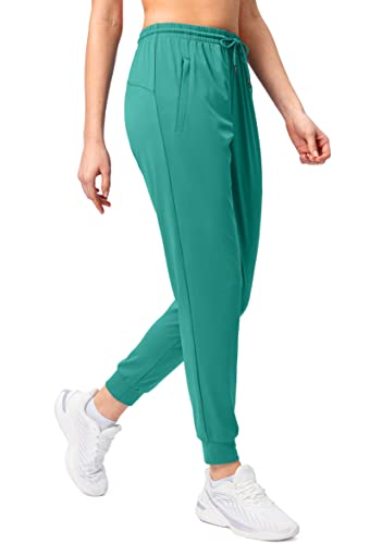 G Gradual Women's Joggers Pants With Zipper Pockets Tapered Running Sweatpants For Women Lounge, Jogging (Green, Small) #TOP1